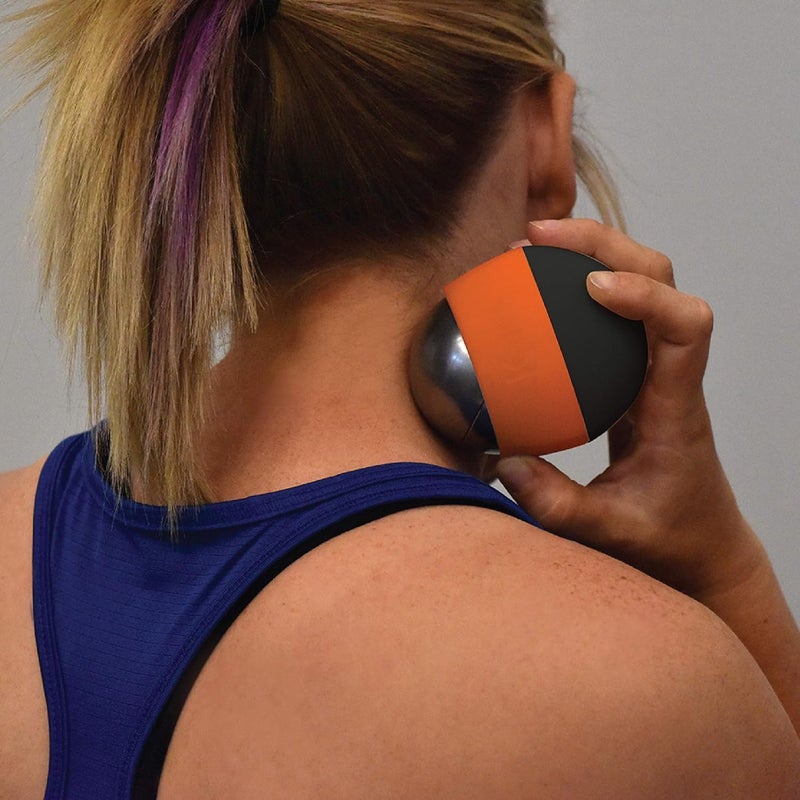 KT TAPE كرة تدليك علاجية بالثلج/الحرارة من KT Health لتخفيف آلام العضلات والتوتر، أسود/برتقالي - Image 4